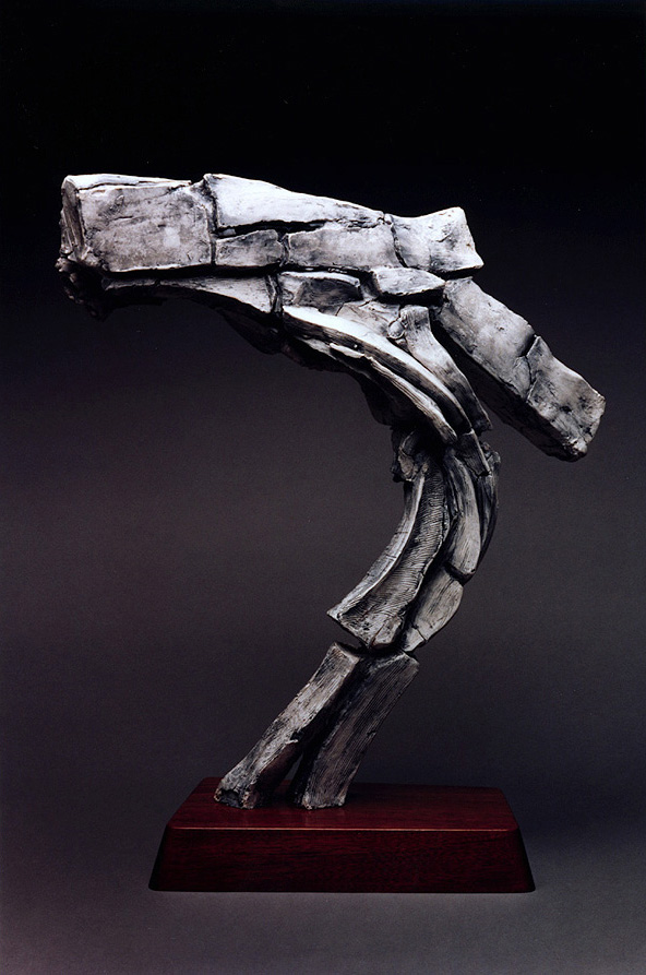 Colliding Masses, a 2001 bronze sculpture by James Peniston. Artist's collection, Philadelphia, Pennsylvania