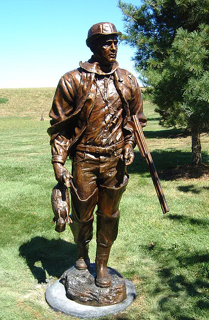 Hunter, a 2000 bronze sculpture by James Peniston. Private collection, near St. Louis, Missouri
