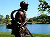 Hunter, a 2000 bronze sculpture by James Peniston. Private collection, near St. Louis, Missouri